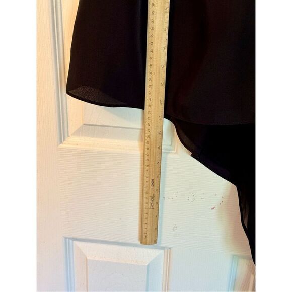 BCBGeneration Asymmetrical Hem Strapless Draped Bodice Feminine Black Dress M - Picture 7 of 9